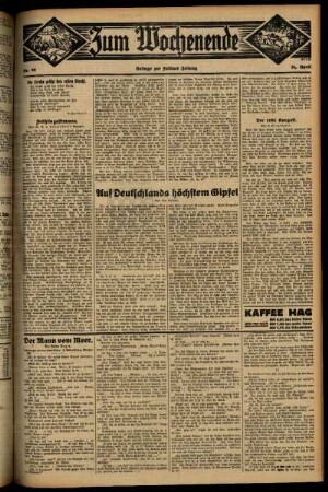 Zweite Ausgabe vom Sonntag, den 26. April 1931.