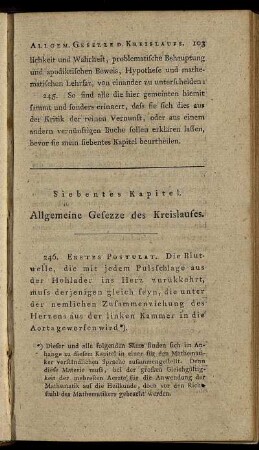 Siebentes Kapitel. Allgemeine Gesezze des Kreislaufes