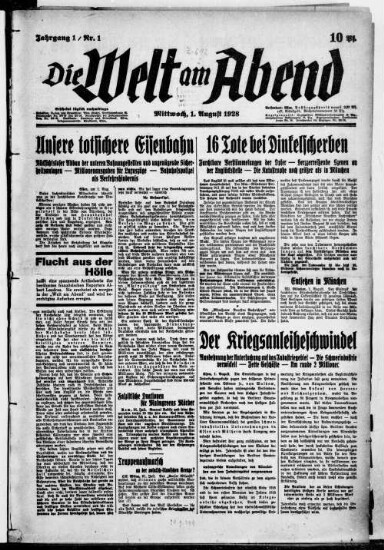 Titelseite einer Zeitung