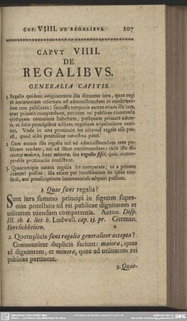 Caput VIIII. De Regalibus