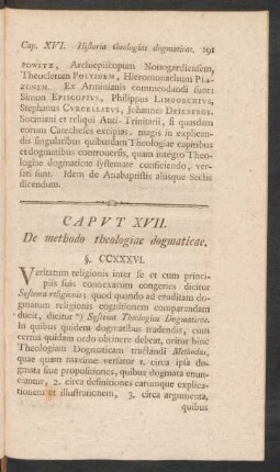 Caput XVII. De methodo theologiae dogmaticae.