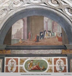 Ausmalung des Studiolo : Lünetten mit Szenen aus dem Leben des Heiligen Guido Della Gherardesca : Investitur des Heiligen