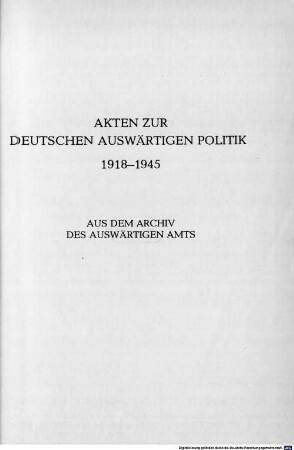 Akten zur deutschen auswärtigen Politik : 1918 - 1945 ; aus dem Archiv des Auswärtigen Amtes. A,3, 1918 - 1925 ; 3. 1. Januar bis 30. September 1920