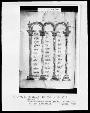 Evangeliar — ---, Folio 5versoKanontafel