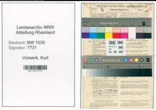 Entnazifizierung Kurt Vorwerk , geb. 22.04.1907 (Kaufmaennischer Angestellter)