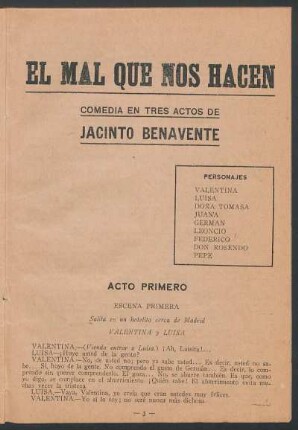 1922006200: El mal que nos hacen : comedia en tres actos