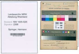 Entnazifizierung Hermann Springer , geb. 03.09.1897 (Geschaeftsleiter)