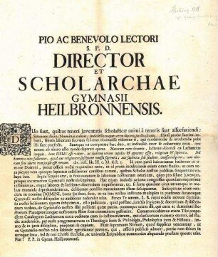 Anschlag des Gymnasiums über Neuerungen im Lehrplan unter Rektor G. Hecking