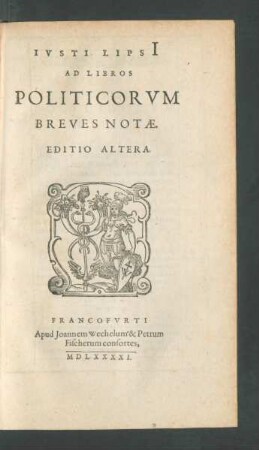 Iusti Lipsii Ad Libros Politicorum Breves Notae.