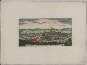 Ansicht der Stadt Ansbach : Onoltzbach / [Hrsg. und Stecher: Matthaeus Merian]. - [Franckfurt] : [Matthaeus Merian], [1648]. - 1 Kunstbl. : Kupferstich ; 36,5 x 19,0 cm Merian, Matthäus,