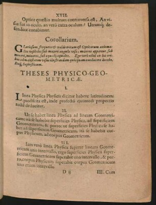 Theses Physico Geometricae.