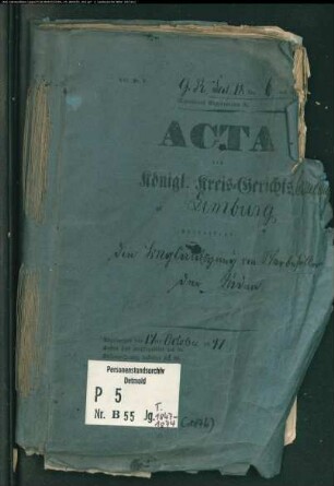 Belegakte zu den Zivilstandsregistern der Juden mit den Orten Elsey, Ergste, Hennen, Letmathe, Limburg (Hohenlimburg) und Oestrich (T 1847-1874)