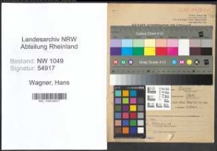 Entnazifizierung Hans Wagner , geb. 08.03.1922 (Verwaltungsinspektor)
