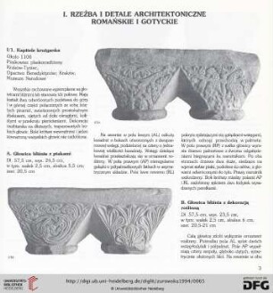 I. Rzeźba i detale architektoniczne romańskie i gotyckie
