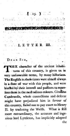 Of the manners and customs of the ancient inhabitants of Wales.