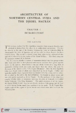 Architecture of Northern Central Syria and The Djebel Haurân