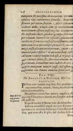 Cap. VIII De Angelicae Naturae Mutabilitate