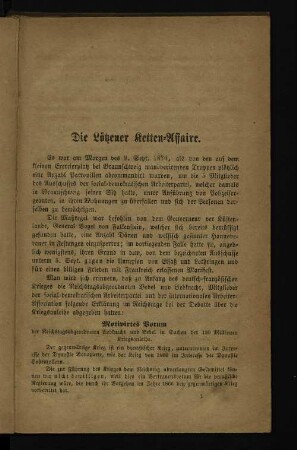 Die Lötzner Ketten-Affaire.