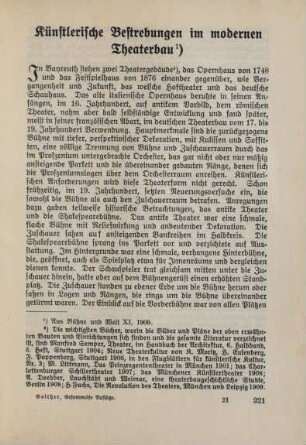 Künstlerische Bestrebungen im modernen Theaterbau