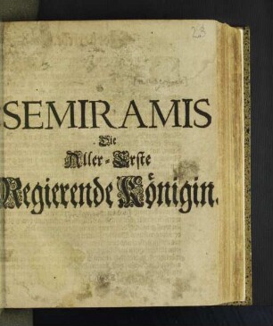 Semiramis : Die Aller-Erste Regierende Königin