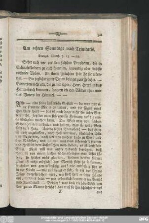 Am achten Sonntage nach Trinitatis.