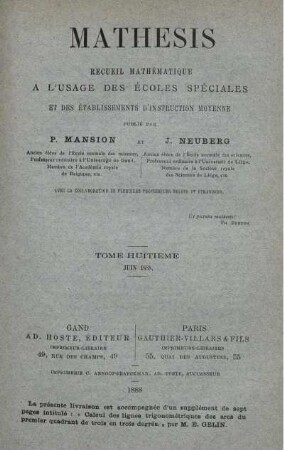 TOME HUITIÉME. JUIN 1888.
