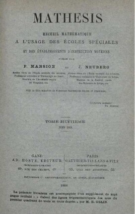 TOME HUITIÉME. JUIN 1888.