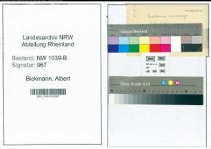 Entnazifizierung Albert Bickmann , geb. 00.00.1893 (Rektor)