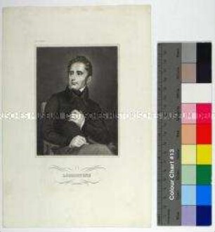 Porträt des französischen Lyrikers und Politikers Alphonse de Lamartine - Blatt Nr. 1011 aus Meyers Conversationslexikon