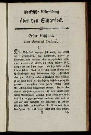 Erster Abschnitt. Vom Scharbock überhaupt.