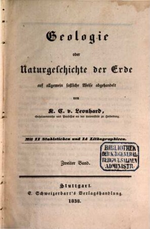 Geologie oder Naturgeschichte der Erde : auf allgemein faßliche Weise abgehandelt, 2