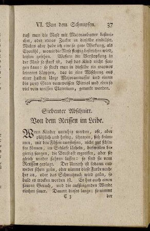 Siebenter Abschnitt. Von dem Reissen im Leibe.