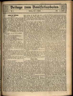 Zweite Ausgabe vom Sonntag, den 05. Januar 1913.