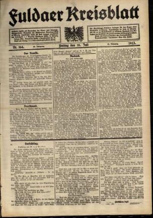 Ausgabe vom Freitag, den 18. Juli 1913.