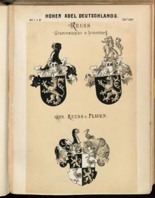 Taf. 295. Reuss Stammwappen n. Grünenberg. - Grfn. Reuss v. Plauen.