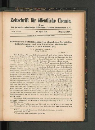 Heft VI / VII. 30. April 1918