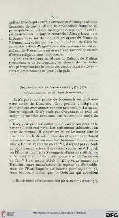 1918/19: Documents sur la Savonnerie (1795 - 1797)