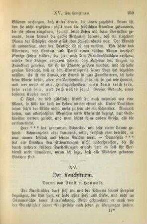 XV. Der Leuchtturm. Drama von Ernst v. Houwald