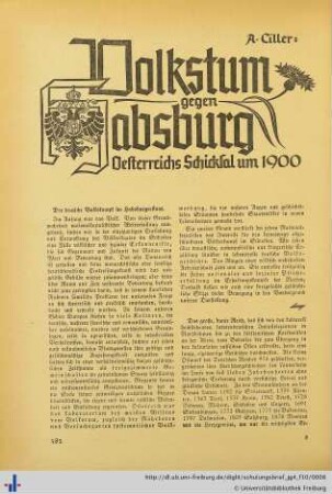 Volkstum gegen Habsburg.