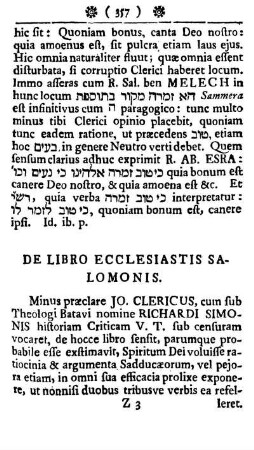 De Libro Ecclesiastis Salomonis.