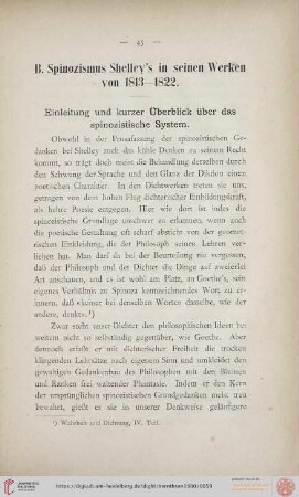 Einleitung und kurzer Überblick über das spinozistische System