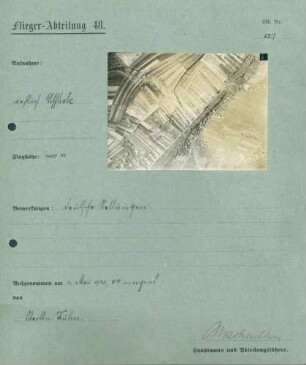 Foto deutscher Stellungen westlich von Uffholtz (Luftbild)