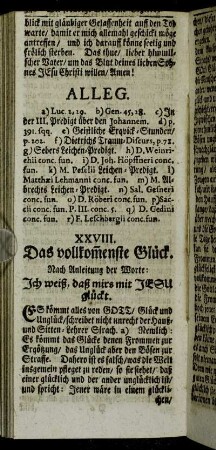 XXVIII. Das vollkommenste Glück.