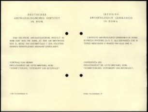 Einladung zur öffentlichen Adunanz des DAI Rom