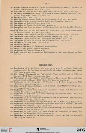 Textilarbeiten (Nr. 1014-1032)
