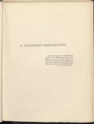 II. Ägyptische Sakralbauten.