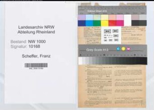 Entnazifizierung Franz Scheffer, geb. 30.06.1885 (Finanzsekretaer)