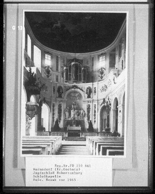 Schloss Hubertusburg, Schlosskapelle, Inneres, Blick zum Altar