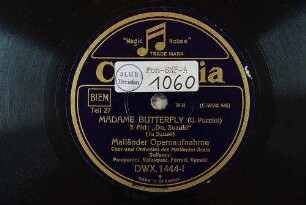 Madame Butterfly : 3. Akt: "Du, Suzuki" (Tu Suzuki) / (G. Puccini)