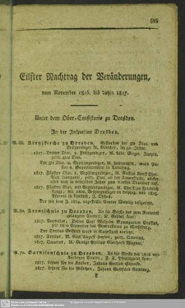 Eilfter Nachtrag der Veränderungen vom November 1816 bis dahin 1817